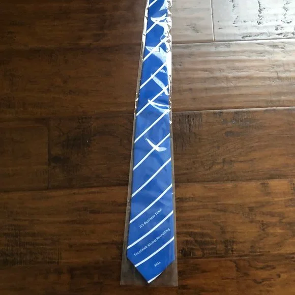 Facebook blue and white striped tie new - Picture 2 of 5